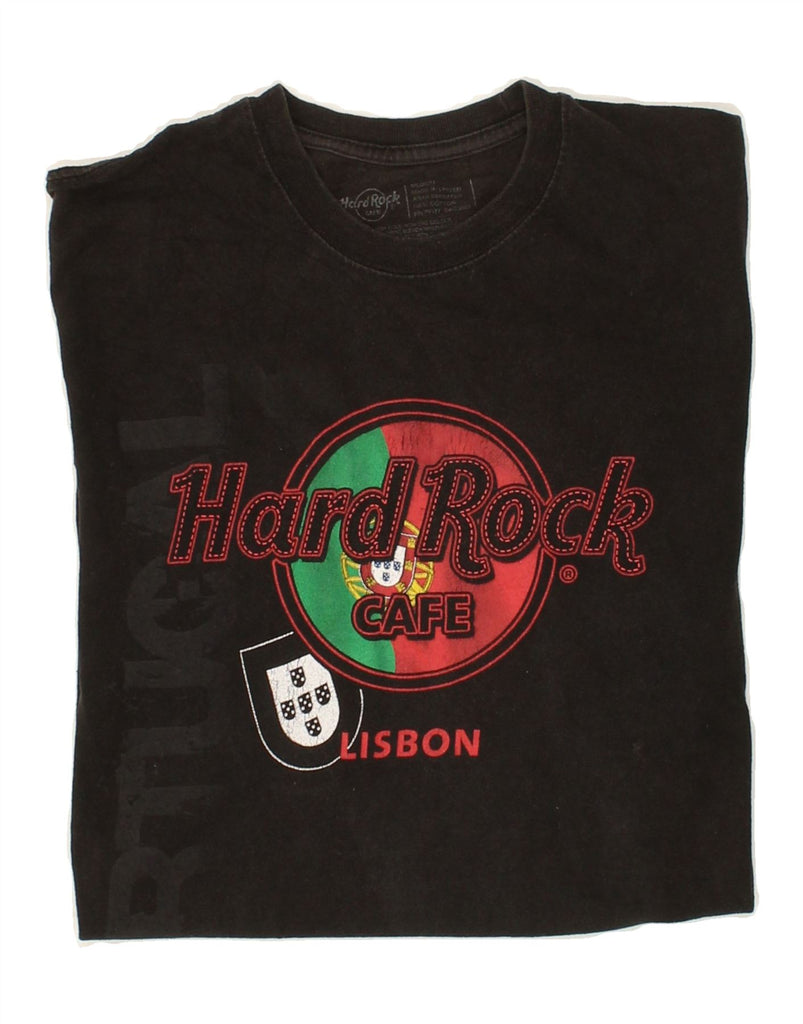 HARD ROCK CAFE Mens Lisbon Graphic T-Shirt Top Medium Black Cotton Vintage Hard Rock Cafe and Second-Hand Hard Rock Cafe from Messina Hembry 