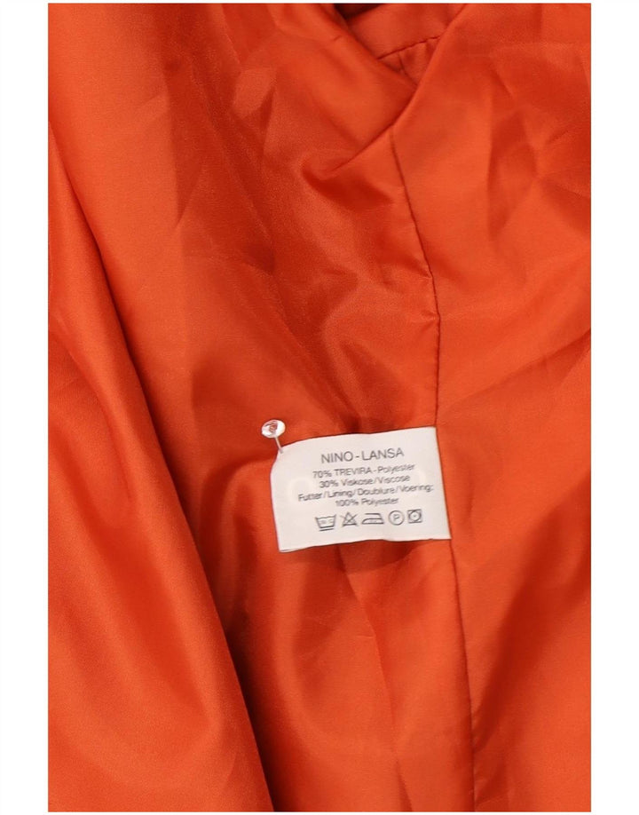 NINO Womens Double Breasted Blazer Jacket UK 16 Large Orange Polyester