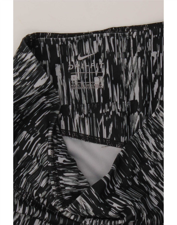Nike Womens Dri Fit Abstract Pattern Capri Leggings UK 10 Small Black