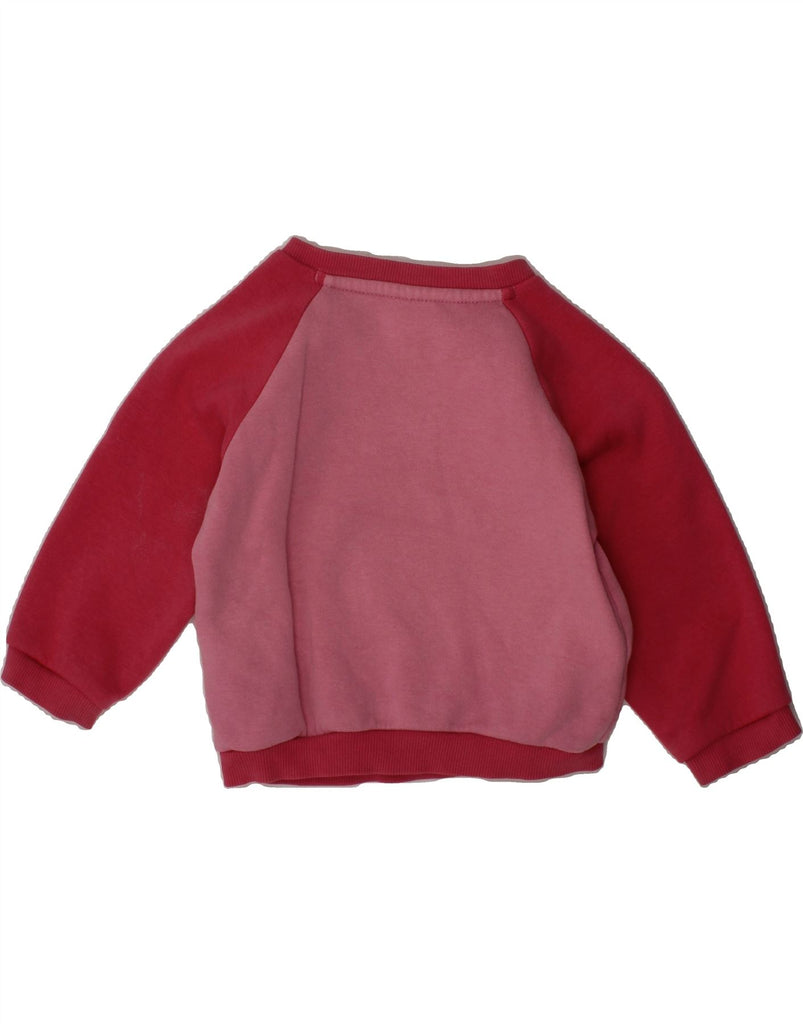 ADIDAS Baby Girls Graphic Sweatshirt Jumper 6-9 Months Pink Colourblock Vintage Adidas and Second-Hand Adidas from Messina Hembry 