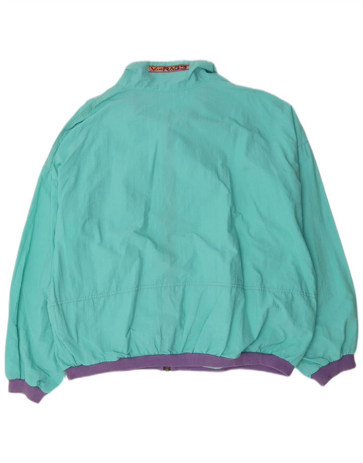 Vintage Mens Tracksuit Top Jacket XL Blue Geometric Polyamide