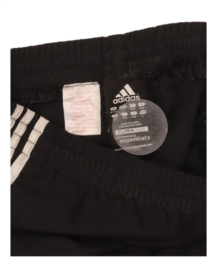 ADIDAS Boys Climalite Tracksuit Trousers 13-14 Years Black Polyester