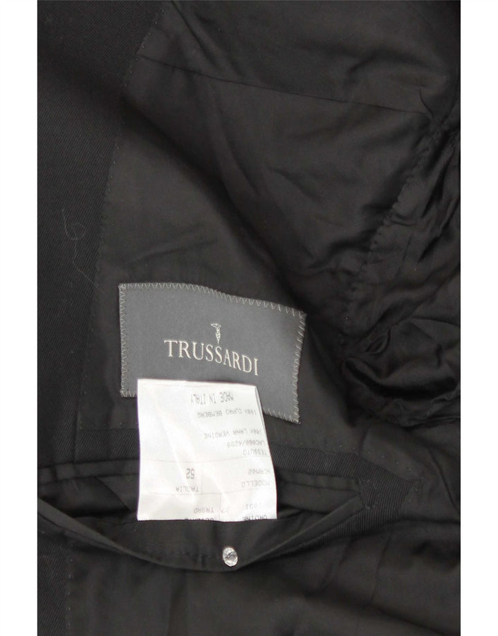 Trussardi Mens 2 Button Blazer Jacket IT 52 XL Black Wool