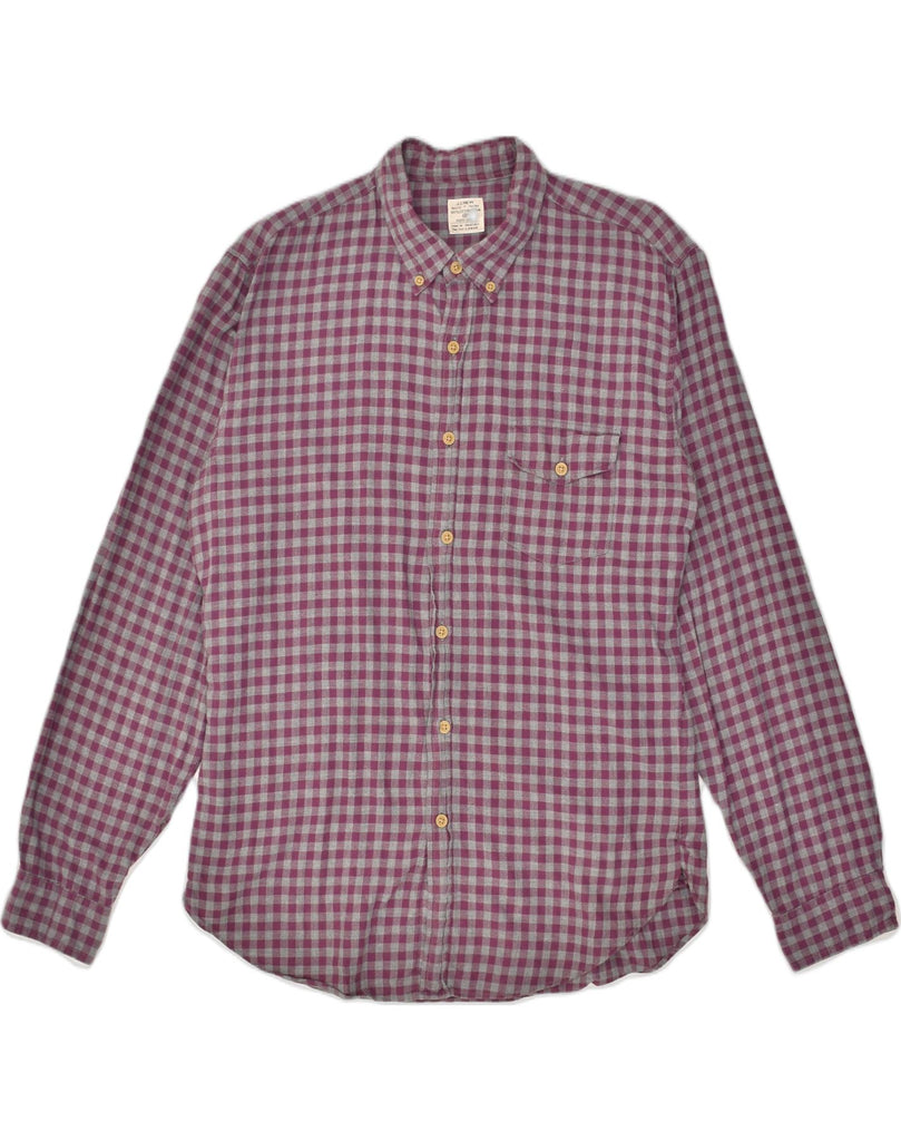 J. CREW Mens Shirt Large Purple Check Cotton | Vintage J. Crew | Thrift | Second-Hand J. Crew | Used Clothing | Messina Hembry 