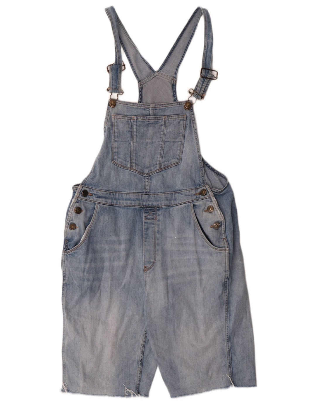 Fat Face Womens Dungarees Denim Shorts UK 10 Small W34  Blue