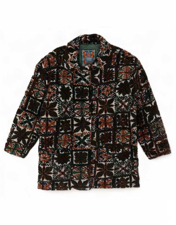 Vintage Womens Fleece Jacket UK 18 XL Green Fair Isle