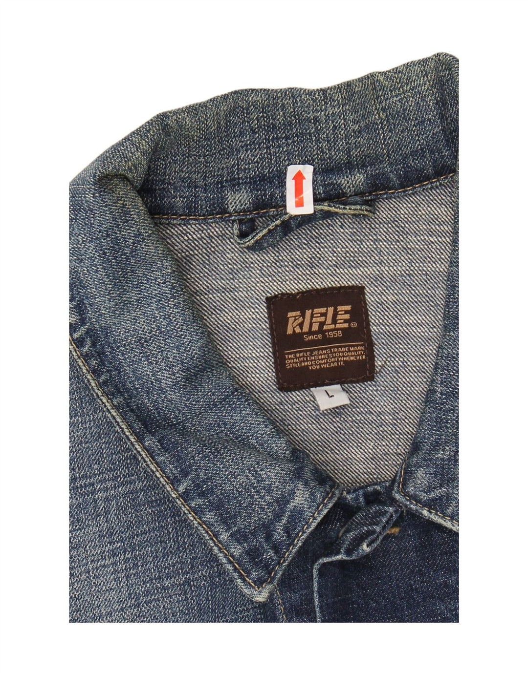 RIFLE Womens Denim Jacket UK 16 Large Blue Cotton