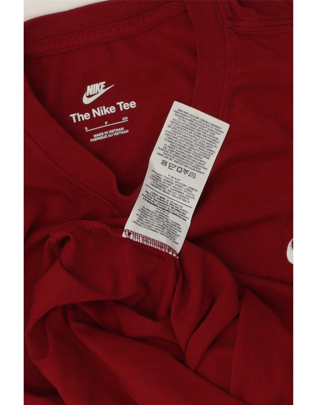 Nike Mens T-Shirt Top Small Burgundy Cotton