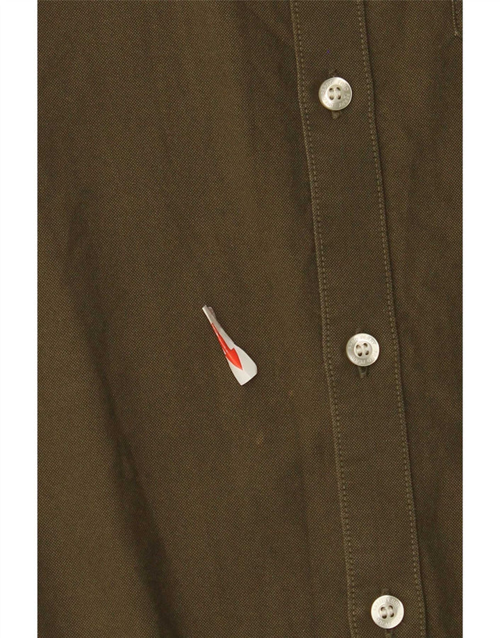 Fred Perry Mens Short Sleeve Regular Fit Shirt Small Green Cotton