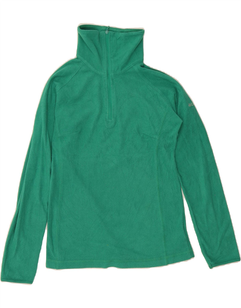 COLUMBIA Womens Zip Neck Fleece Jumper UK 6 XS Green Polyester Vintage Columbia and Second-Hand Columbia from Messina Hembry 