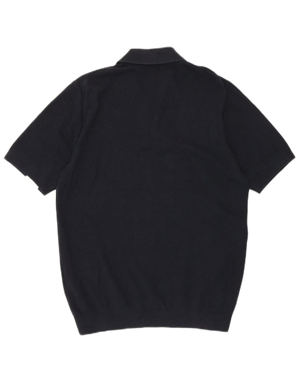 Reiss Mens Polo Shirt Medium Navy Blue Colourblock Cotton