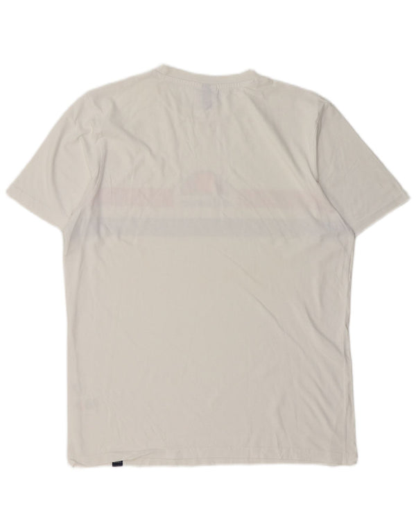 Ellesse Mens T-Shirt Top Large White Colourblock Cotton