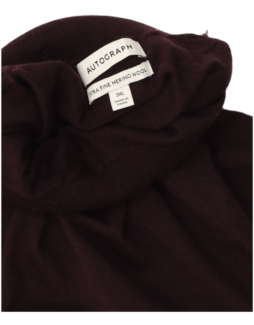 Marks & Spencer Mens Autograph Roll Neck Jumper Sweater 3XL Burgundy