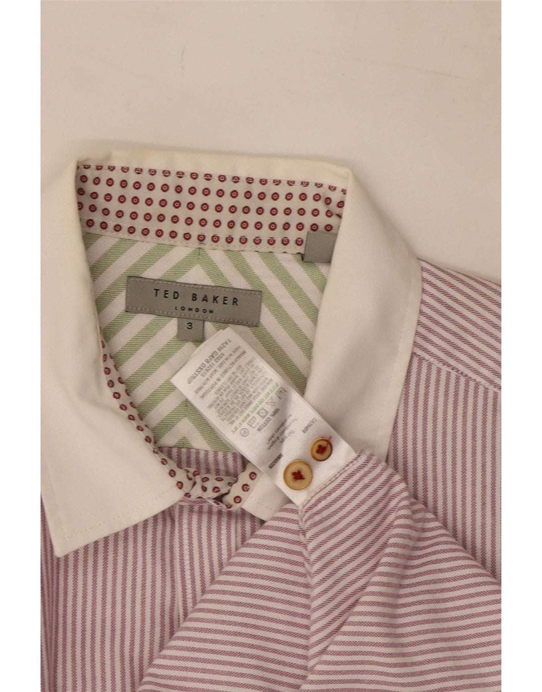 Ted Baker Mens Shirt Size 3 Medium Purple Pinstripe Cotton