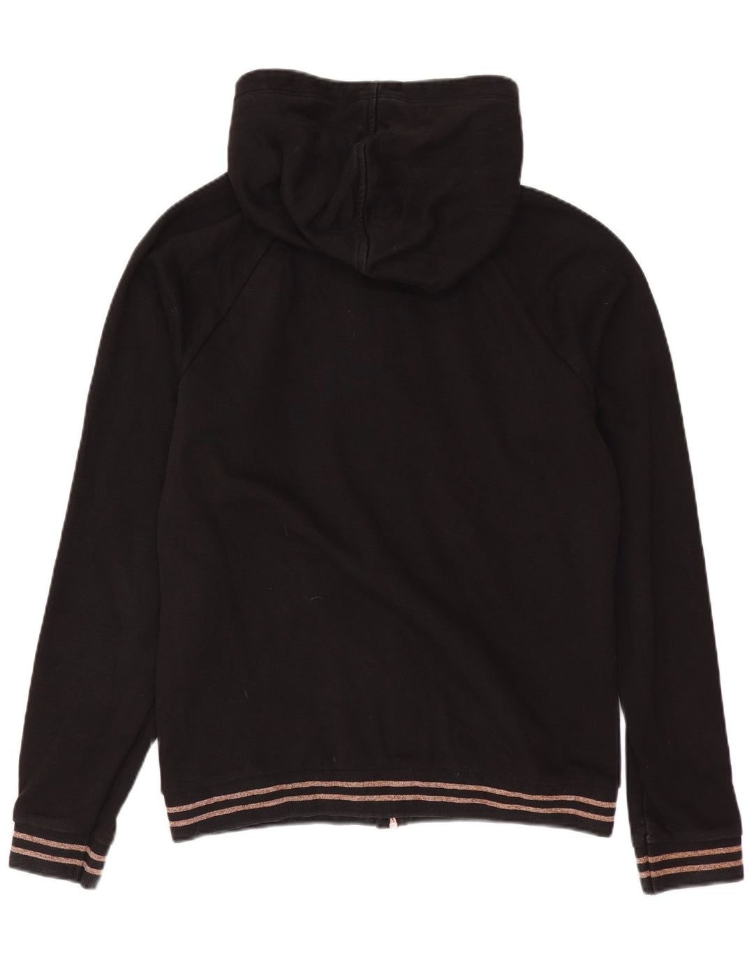 Puma Womens Zip Hoodie Sweater UK 14 Medium Black Cotton