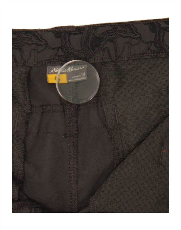 EDDIE BAUER Womens Abstract Pattern Capri Trousers UK 14 XL W34 L20 Grey Vintage Eddie Bauer and Second-Hand Eddie Bauer from Messina Hembry 