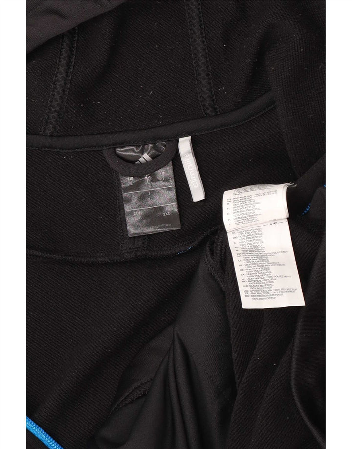 Adidas Mens Climalite Zip Hoodie Sweater Large Black Polyester