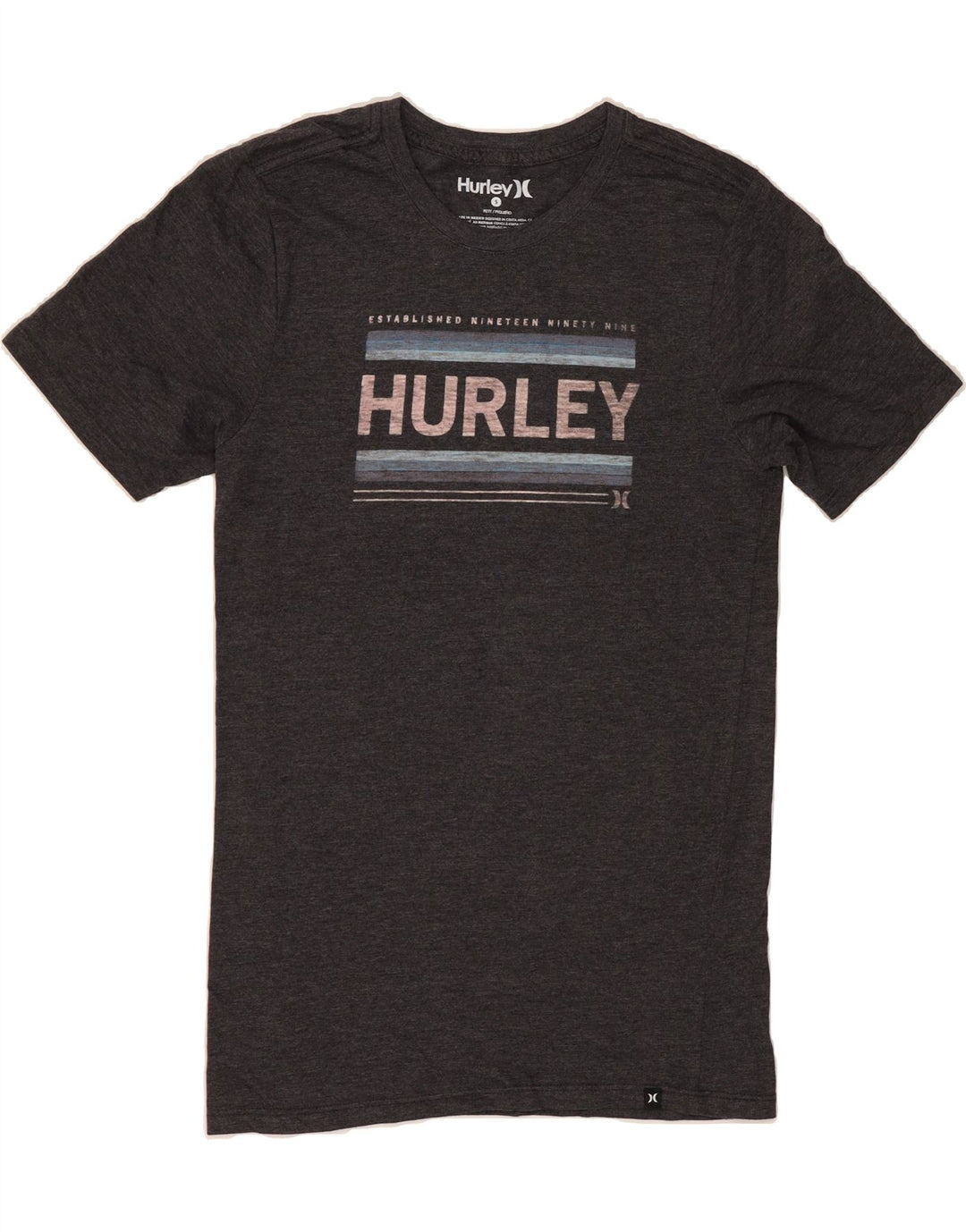 HURLEY Mens Graphic T-Shirt Top Small Grey Cotton Vintage Hurley and Second-Hand Hurley from Messina Hembry 