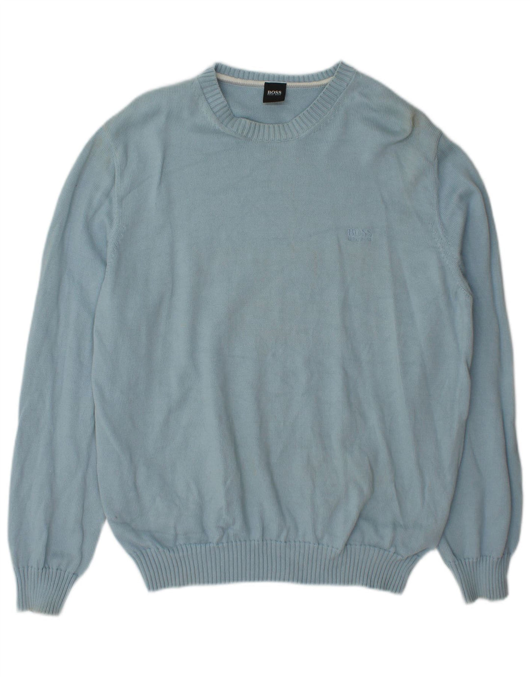 Hugo Boss Mens Crew Neck Jumper Sweater XL Blue Cotton
