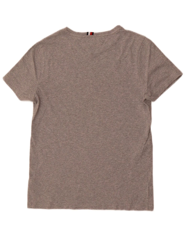 Tommy Hilfiger Mens Graphic T-Shirt Top Small Grey Flecked Cotton