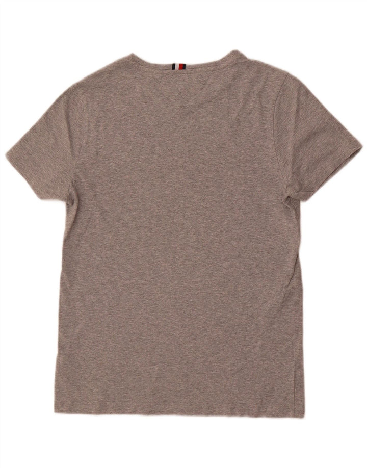 Tommy Hilfiger Mens Graphic T-Shirt Top Small Grey Flecked Cotton