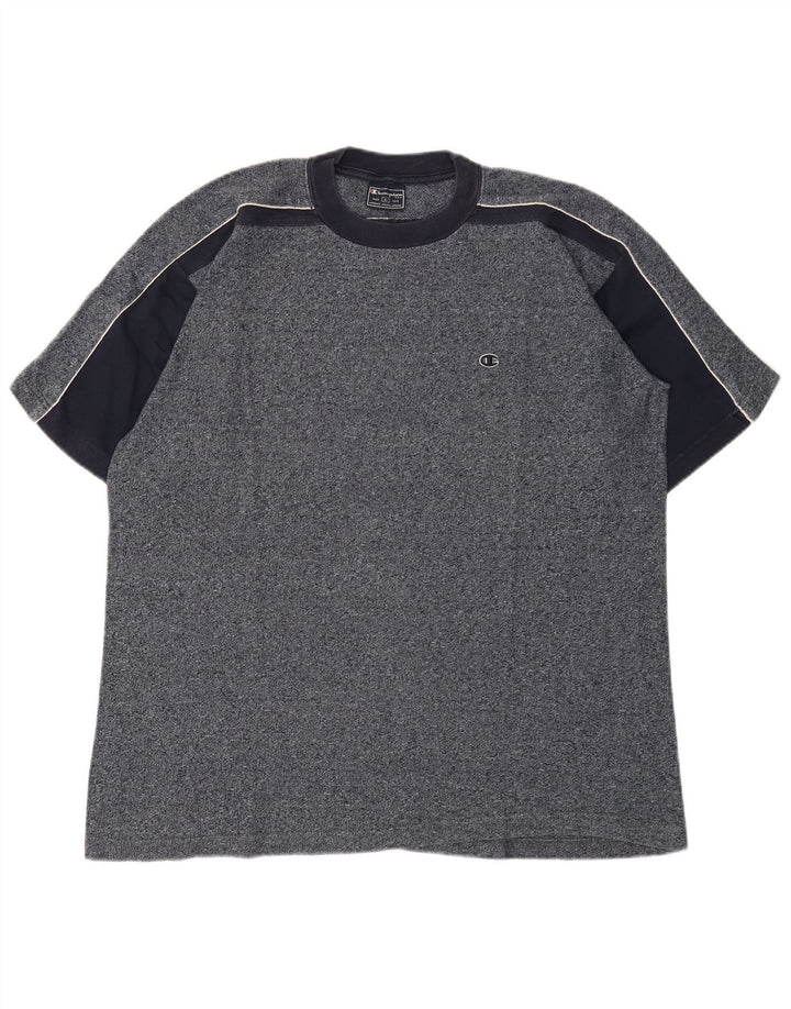 Champion Mens T-Shirt Top XL Navy Blue Flecked