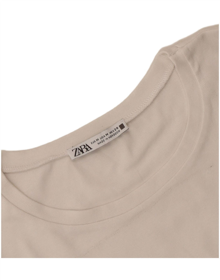 Zara Womens Sleeveless Blouse Top UK 12 Medium White