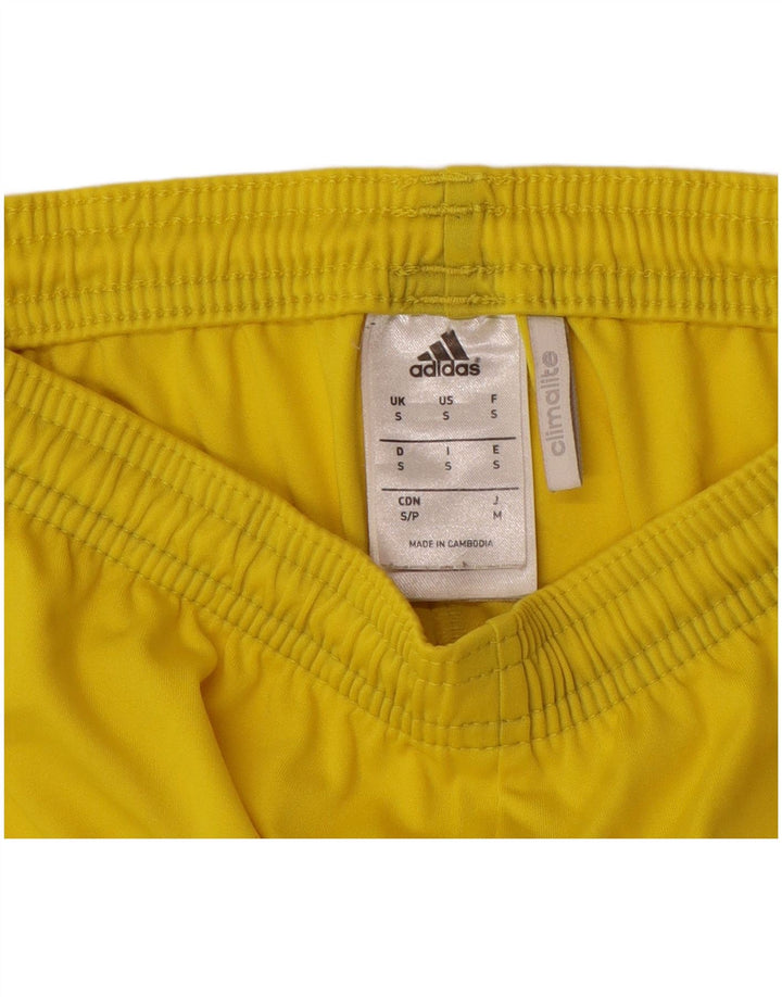 ADIDAS Mens Climalite Sport Shorts Small Yellow Polyester