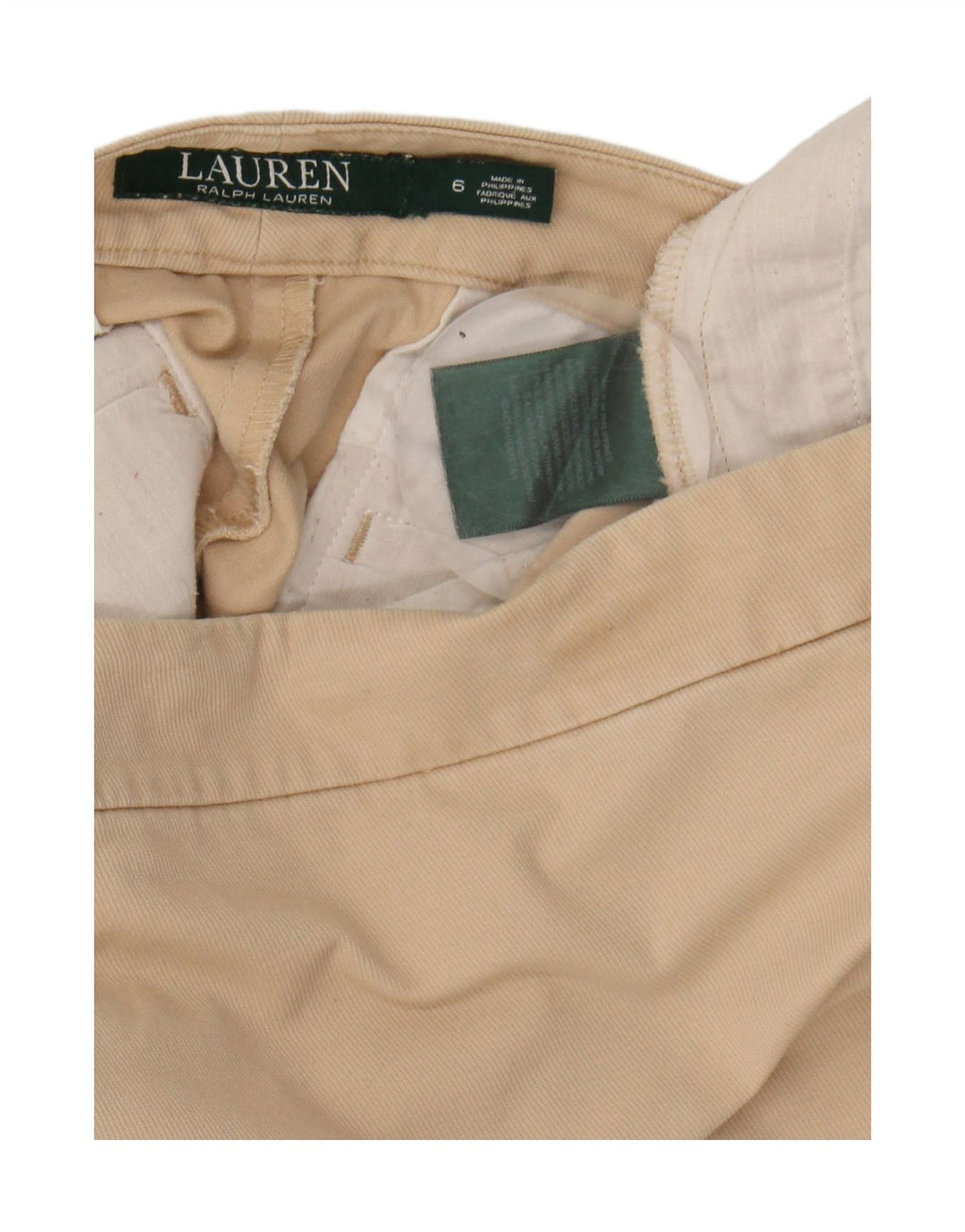 Ralph Lauren Womens Straight Skirt US 6 Medium W32 Beige Cotton