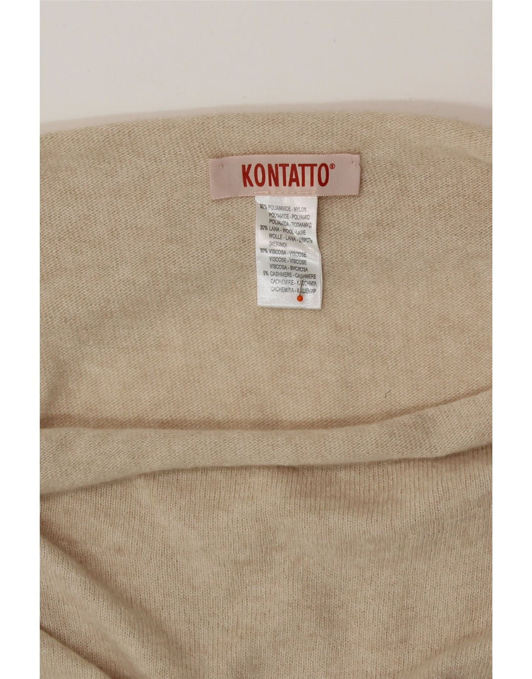 KONTATTO Womens Roll Neck Maxi Jumper Dress UK 14 Medium Beige Polyamide