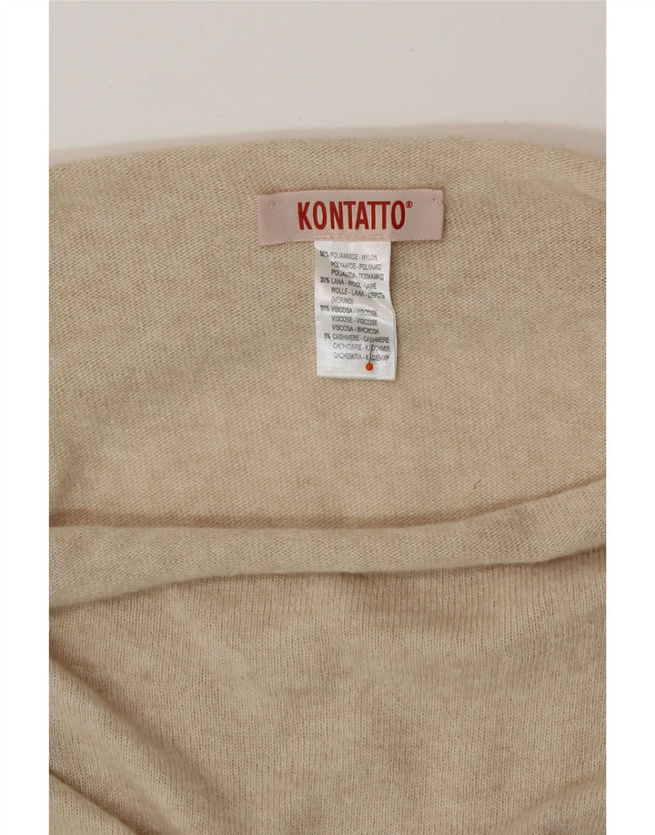 KONTATTO Womens Roll Neck Maxi Jumper Dress UK 14 Medium Beige Polyamide