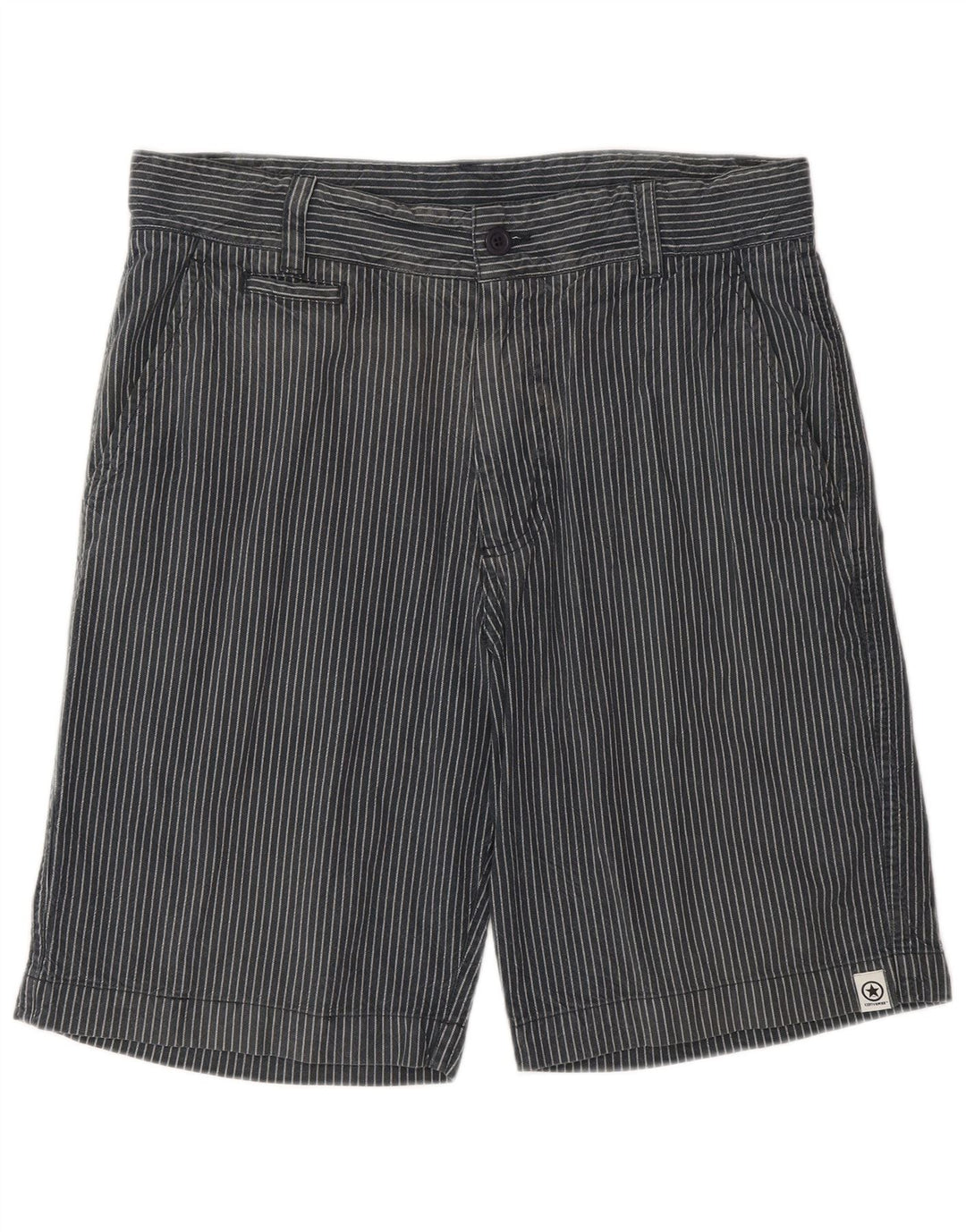 Converse Mens Chino Shorts Medium W32  Grey Striped Cotton
