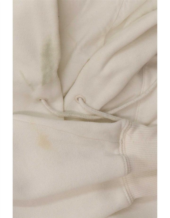 Nike Womens Hoodie Jumper UK 14 Medium White Cotton