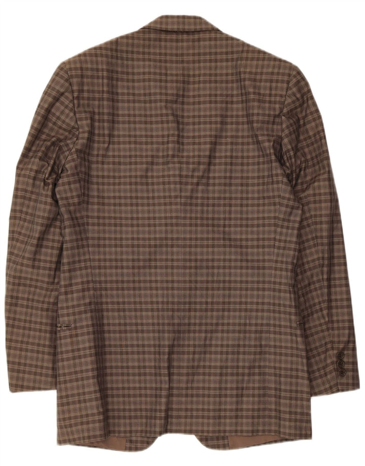 Giorgio Armani Mens 2 Button Blazer Jacket UK 34 XS Brown Check