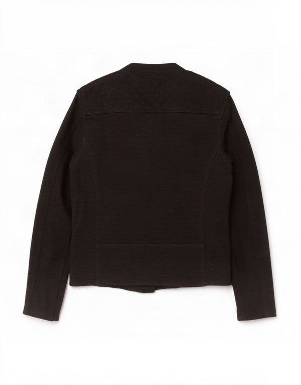 Marks & Spencer Womens Racer Jacket UK 8 Small Black Cotton