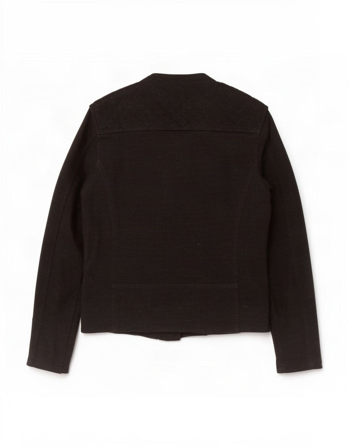 Marks & Spencer Womens Racer Jacket UK 8 Small Black Cotton