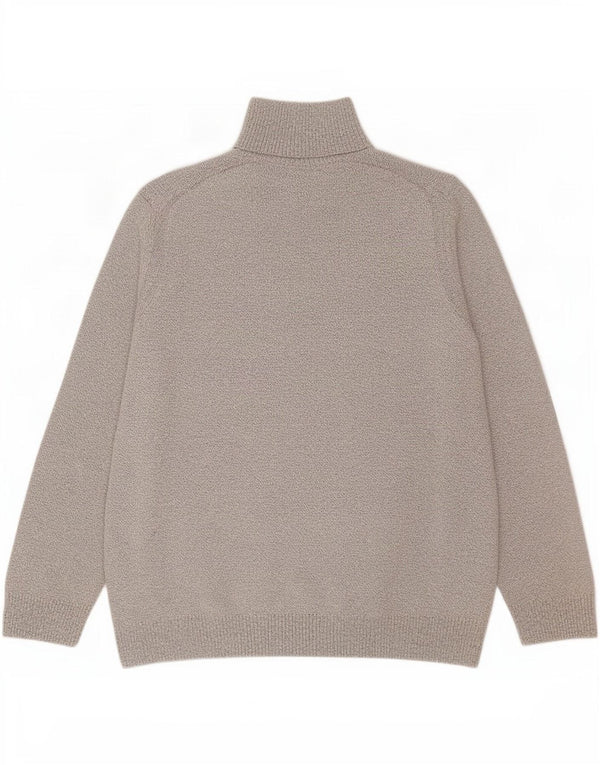 Marks & Spencer Mens Zip Neck Jumper Sweater Large Off White Flecked Cotton