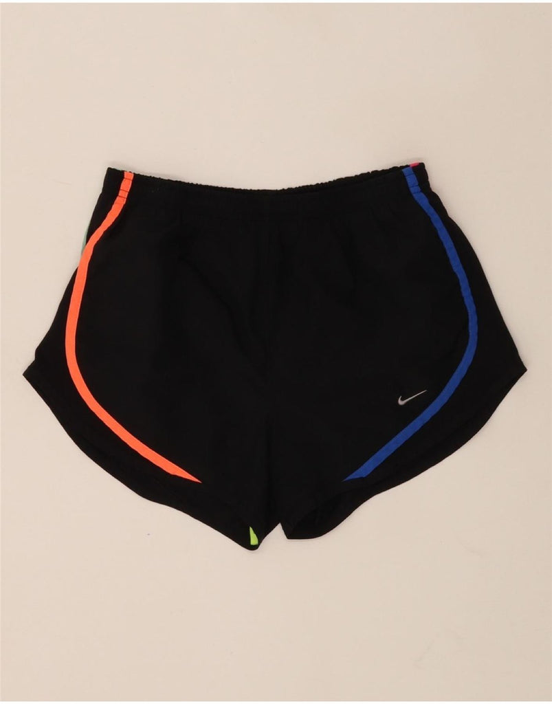 NIKE Womens Dri Fit Sport Shorts UK 10 Small Black Colourblock Polyester Vintage Nike and Second-Hand Nike from Messina Hembry 