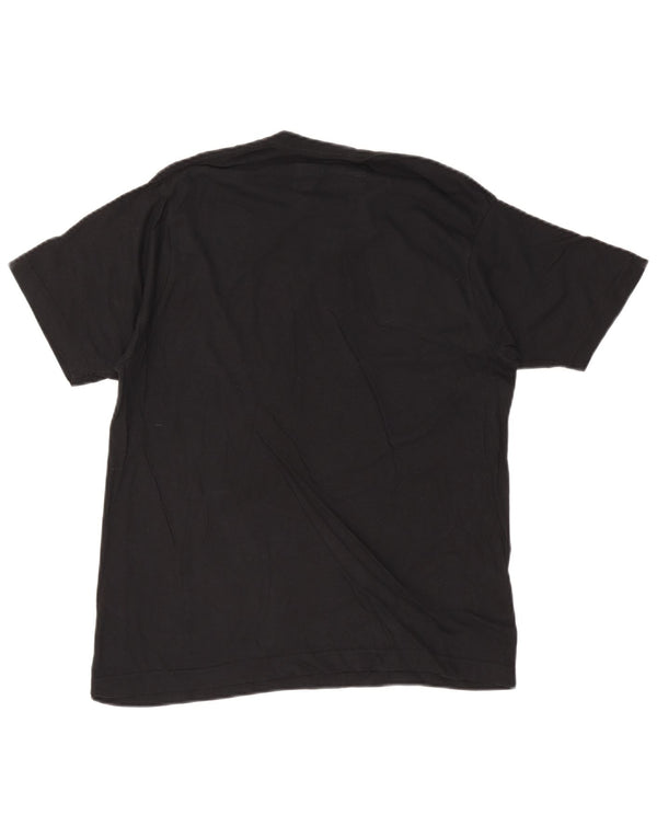 Dkny Mens Graphic T-Shirt Top Large Black Colourblock Cotton
