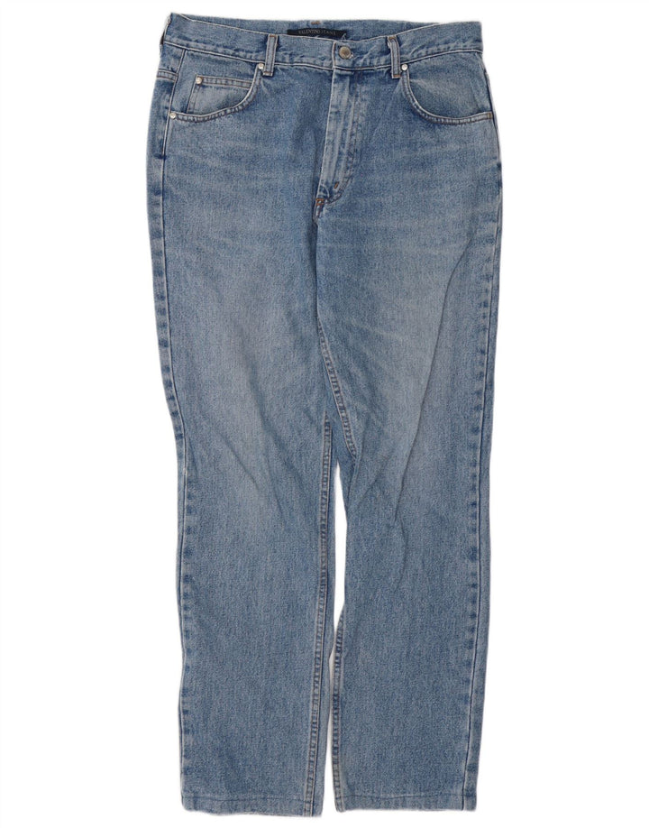 VALENTINO Mens Straight Jeans W34 L31 Blue Cotton