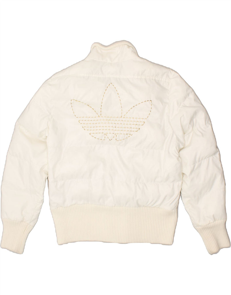 ADIDAS Womens Padded Jacket UK 16 Large White Polyester | Vintage Adidas | Thrift | Second-Hand Adidas | Used Clothing | Messina Hembry 