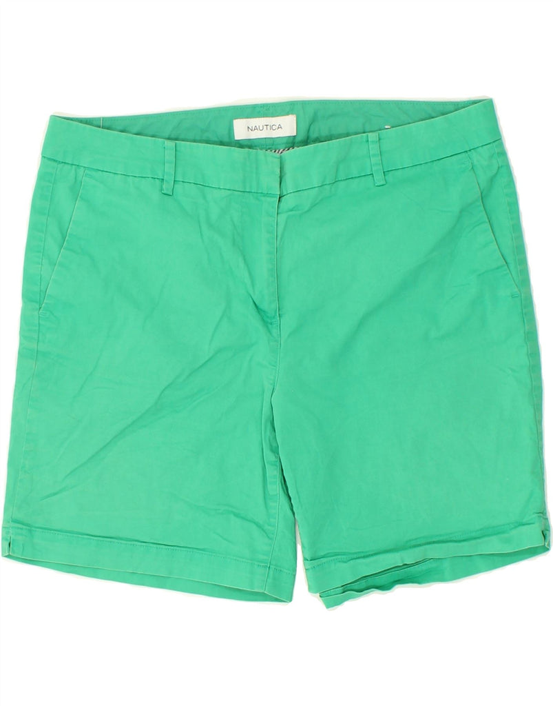 NAUTICA Womens Chino Shorts US 10 Large W34  Green Cotton | Vintage Nautica | Thrift | Second-Hand Nautica | Used Clothing | Messina Hembry 