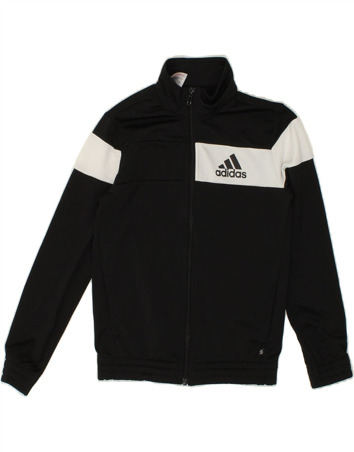 ADIDAS Boys Tracksuit Top Jacket 9-10 Years Black Colourblock Polyester Vintage Adidas and Second-Hand Adidas from Messina Hembry 