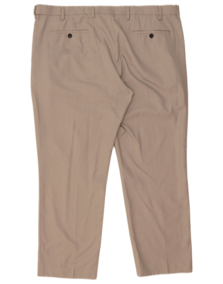 Marks & Spencer Mens Regular Fit Chino Trousers W42 L28 Grey Polyester