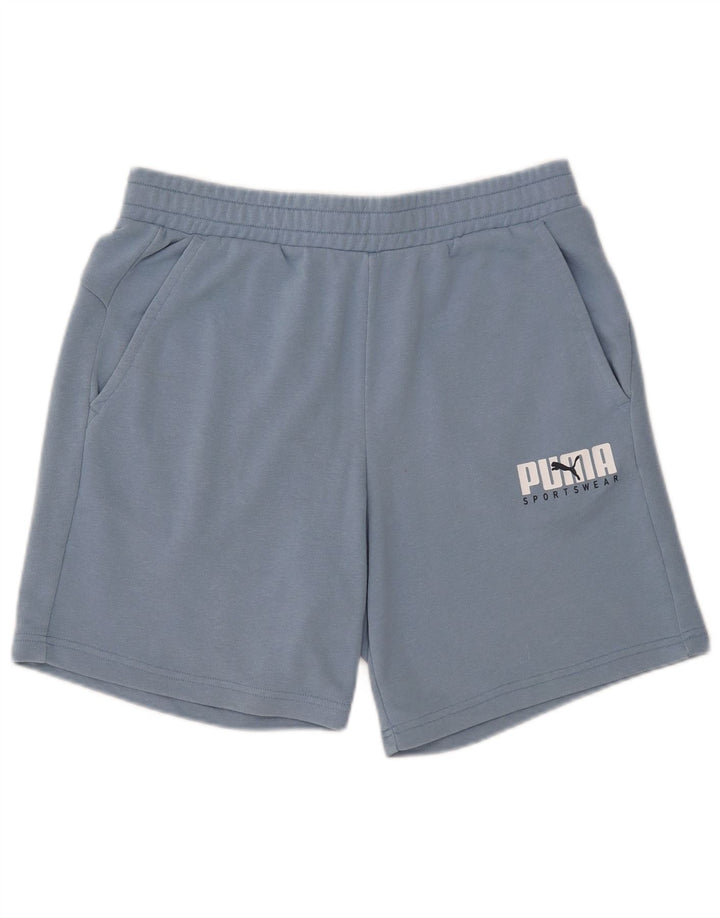 Puma Mens Graphic Sport Shorts Large  Blue Cotton