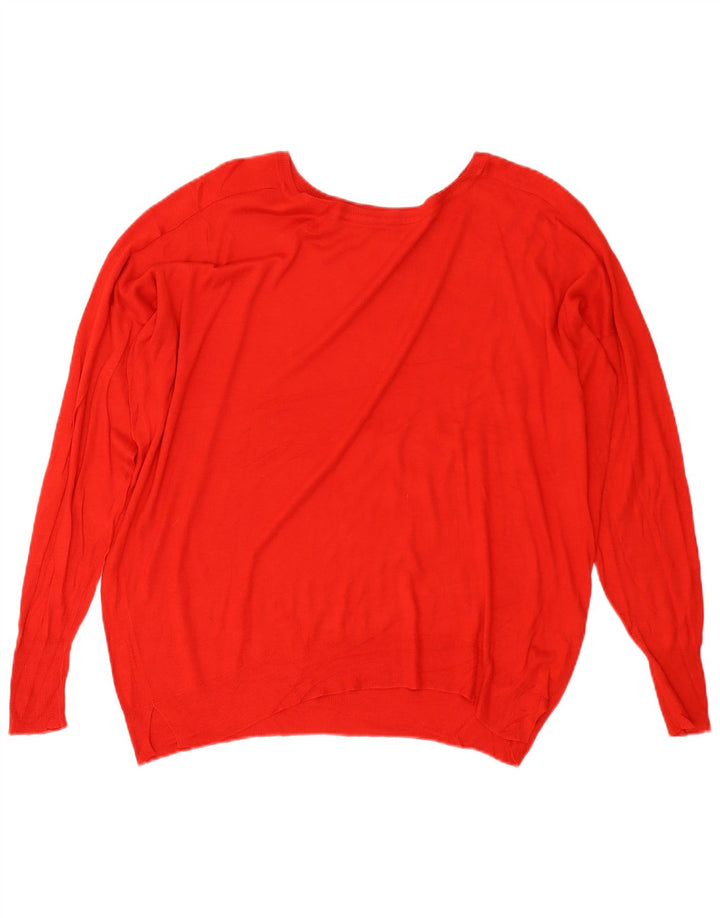 Zara Womens Oversized Boat Neck Jumper Sweater UK 10 Small Red