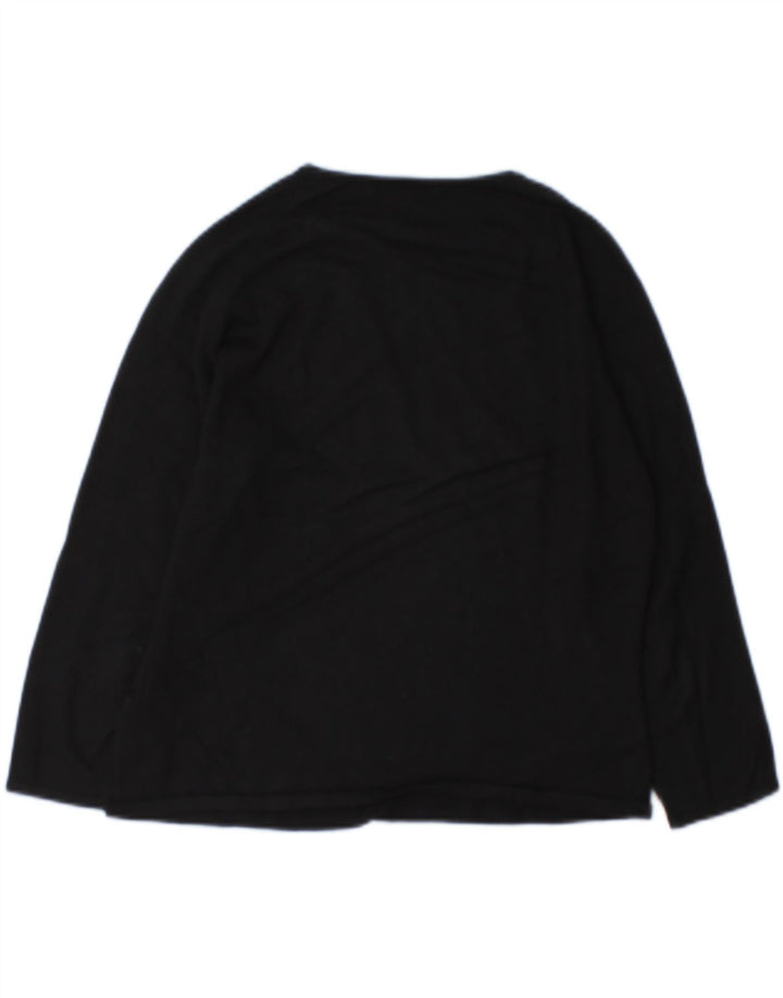 Marks & Spencer Womens Crop Boat Neck Jumper Sweater UK 14 Medium Black