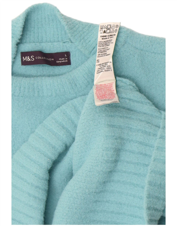 Marks & Spencer Womens Turtle Neck Jumper Sweater UK 16 Large Turquoise
