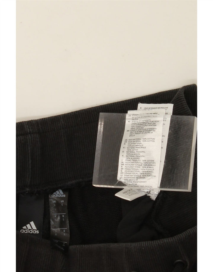 ADIDAS Womens Graphic Tracksuit Trousers Joggers UK 10 Small  Black Cotton