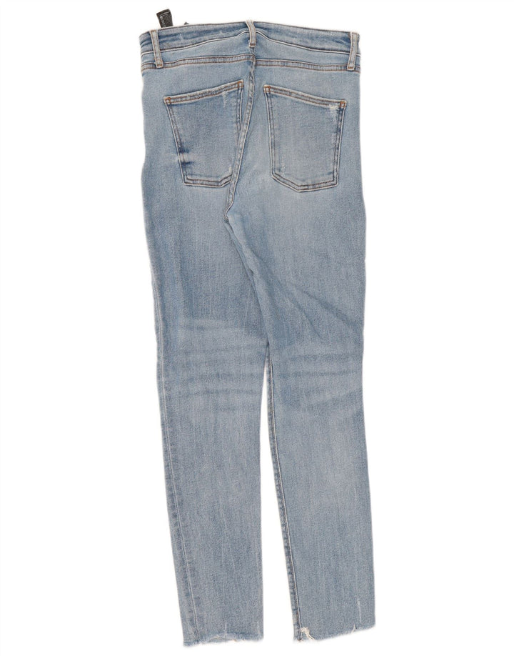 Zara Womens High Waist Distressed Slim Jeans EU 40 Medium W30 L29 Blue